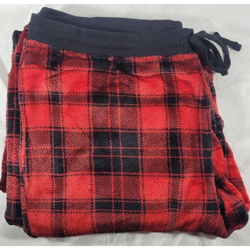 Eddie Bauer Men's Lounge Red/Black Plaid Cozy Soft Fleece PJ Pants - XL - NWOT